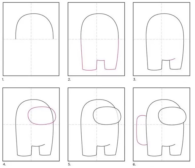 How to draw AMONG US - ALIEN step by step, EASY 