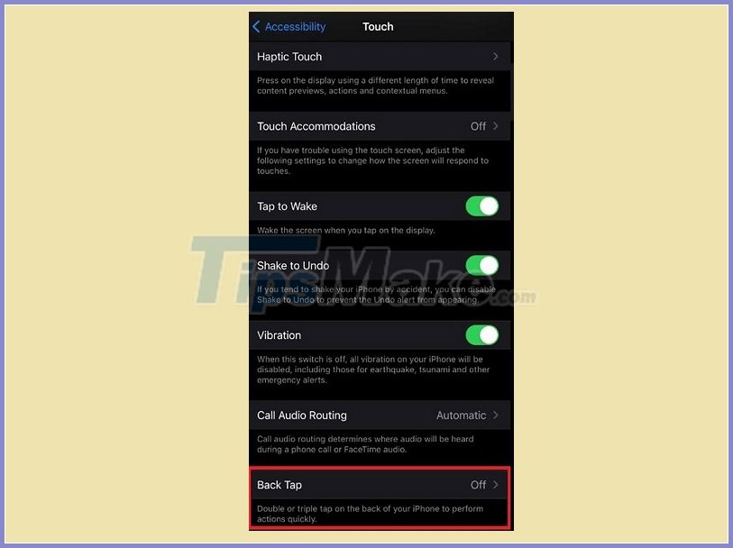 How to enable Back Tap on iOS 14, how to use Back Tap Picture 4
