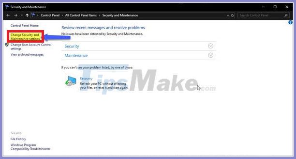 How to enable / disable Security and Maintenance notifications in Windows 10 Picture 1