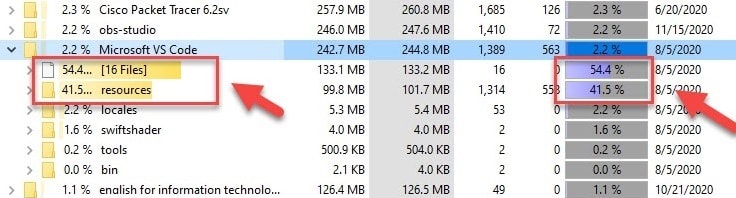 How to find files / folders taking up a large capacity on Windows Picture 16