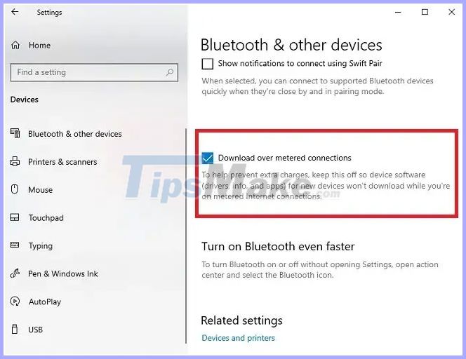 How to fix Bluetooth Metered Connection error on Windows 10 - TipsMake.com