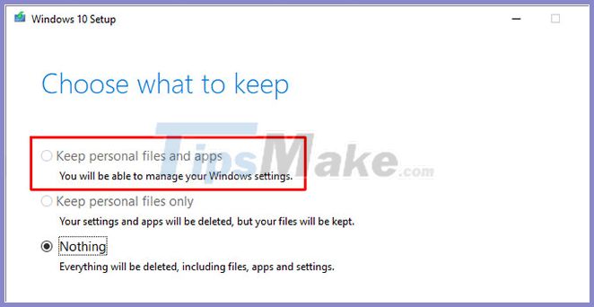 keep personal files only windows 10