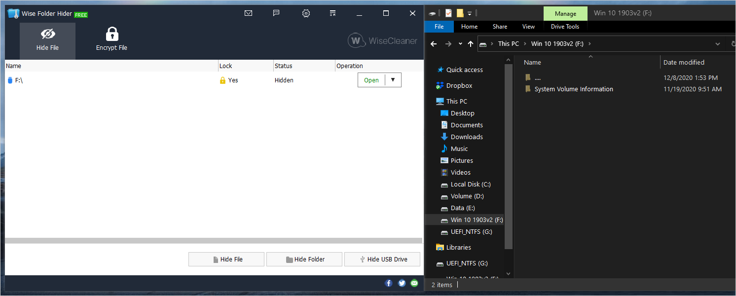 How to hide files, folders on your computer and USB with Wise Folder Hider Free Picture 7