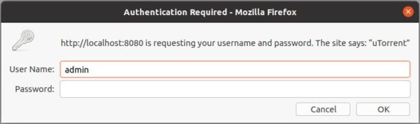 3. Start µTorrent web client — How to Install µTorrent (Utorrent) in Ubuntu 20.04