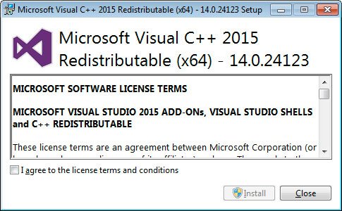 microsoft visual studio 2015 redistributable