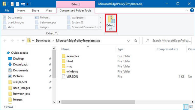How to install the Microsoft Edge Group Policy template on Windows 10 Picture 2