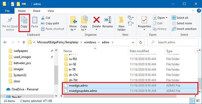 How to install the Microsoft Edge Group Policy template on Windows 10 Picture 4