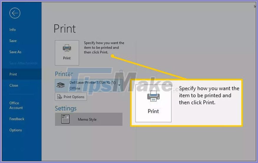 How to print email in Outlook