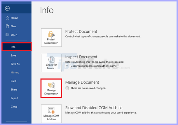 How to recover unsaved Word files due to sudden shutdown Picture 2