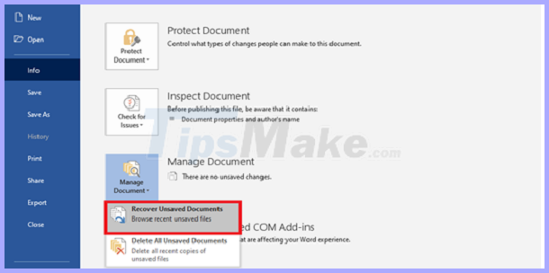 How to recover unsaved Word files due to sudden shutdown Picture 3