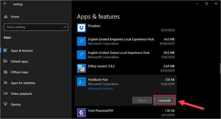 remove default app extension windows 10