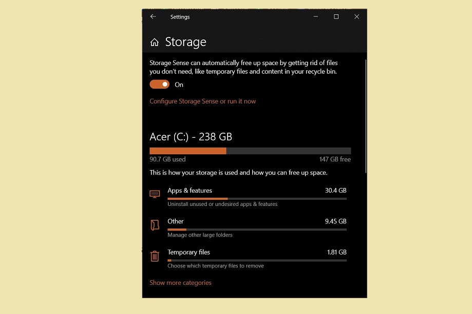 How to see what is taking up a lot of storage space on Windows 10 Picture 1