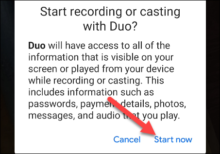 How to share screen on Google Duo Android Picture 4