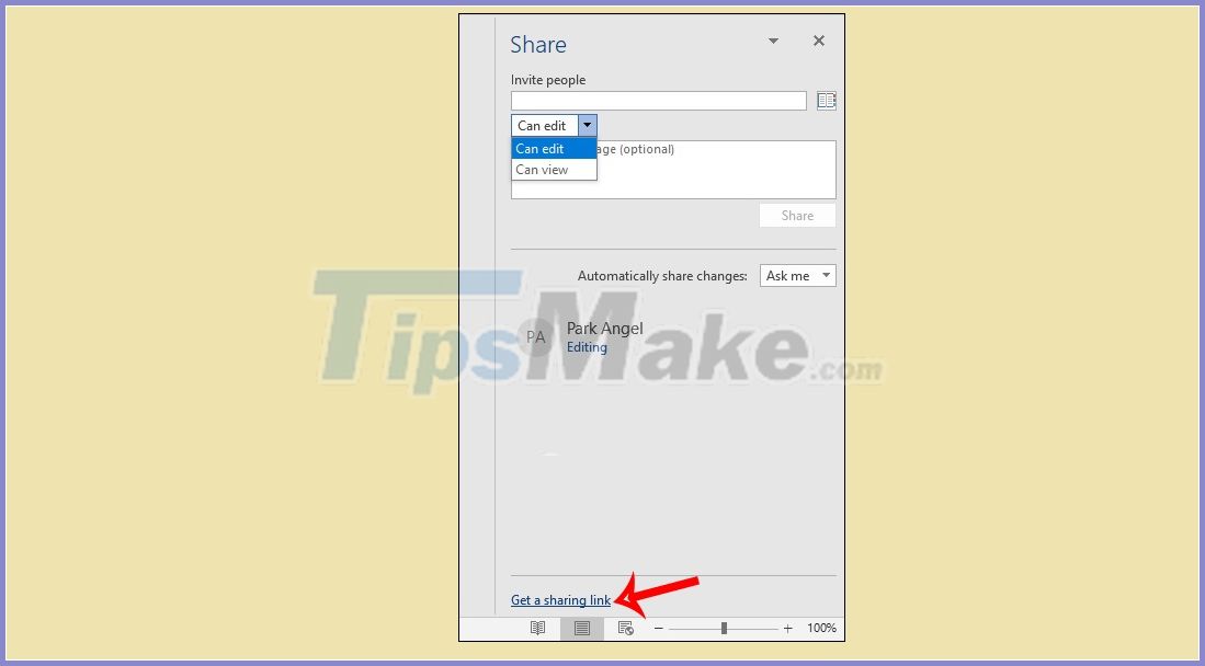 How to share Word using OneDrive Picture 4