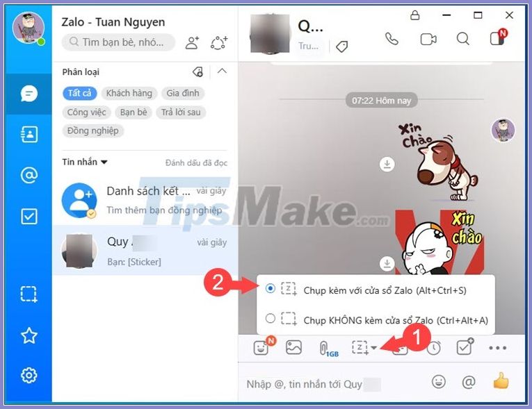 Picture 1 of How to take screenshots Zalo