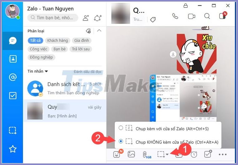 Picture 5 of How to take screenshots Zalo