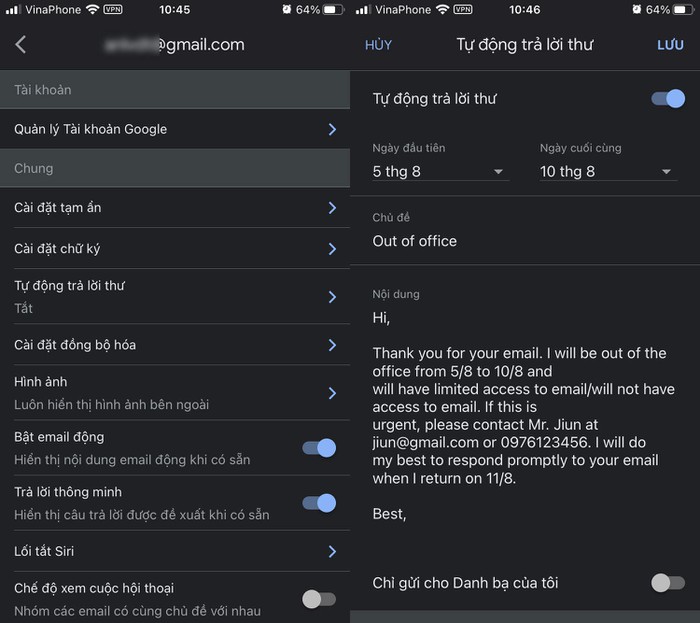 How to turn on automatic email replies on Gmail Picture 4