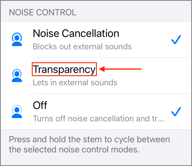 How to turn on noise cancellation of AirPods Pro headphones Picture 12