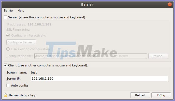 Picture 5 of How to use the keyboard and mouse for 2 PCs with Barrier