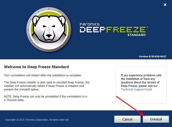 How to use the software to freeze the computer's hard drive Deep Freeze Picture 15