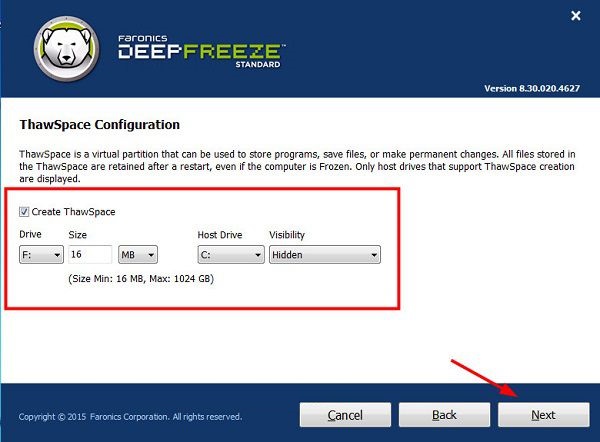How to use the software to freeze the computer's hard drive Deep Freeze Picture 7