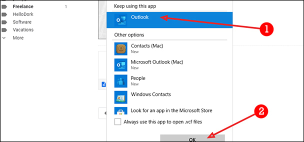 How to use the vCard feature in Outlook Picture 8