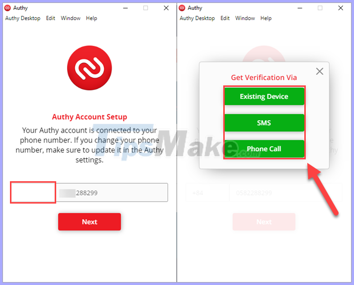 Instructions for installing and using Authy Picture 10