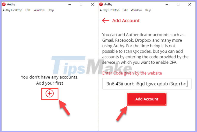 Instructions for installing and using Authy Picture 11