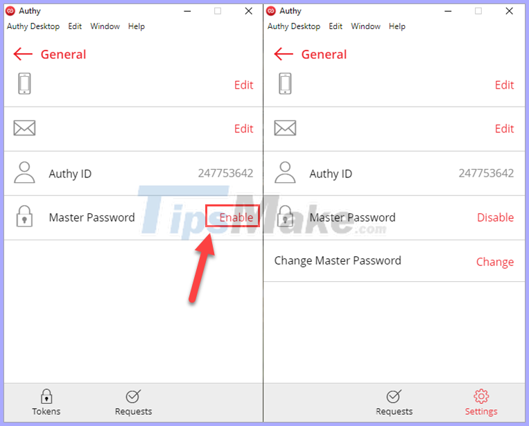 Instructions for installing and using Authy Picture 14