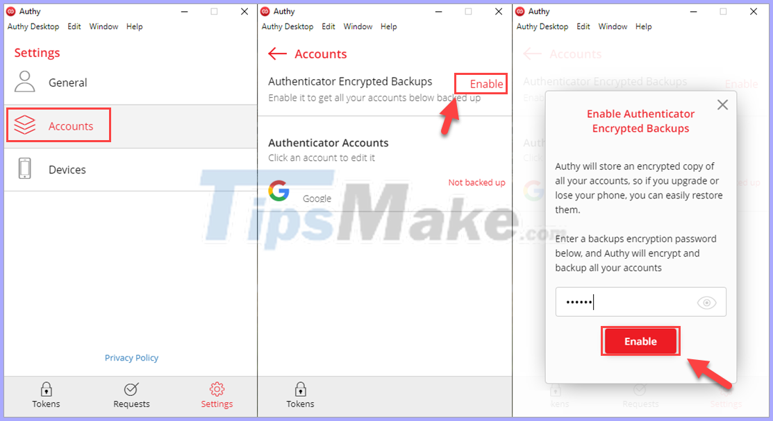Instructions for installing and using Authy Picture 16