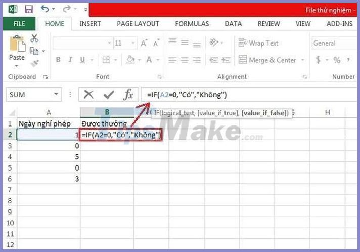 Instructions for using the IF function in Excel - TipsMake.com