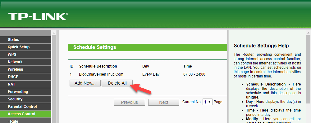 Instructions on how to schedule ON / OFF Wi-Fi network for Modem, Router Picture 5