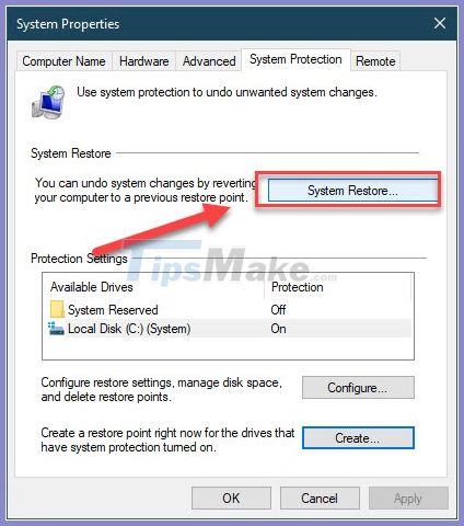 Instructions to backup and restore Registry on Windows 10 by Restore Point Picture 9
