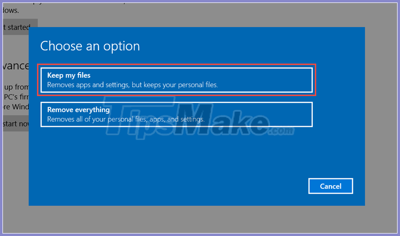 Instructions to restore Windows 10 to the newly installed state Picture 4
