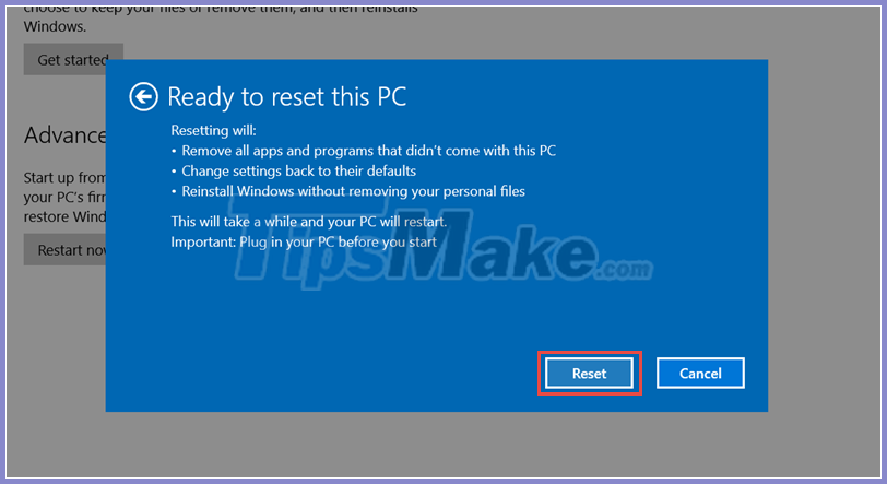 Instructions to restore Windows 10 to the newly installed state Picture 6