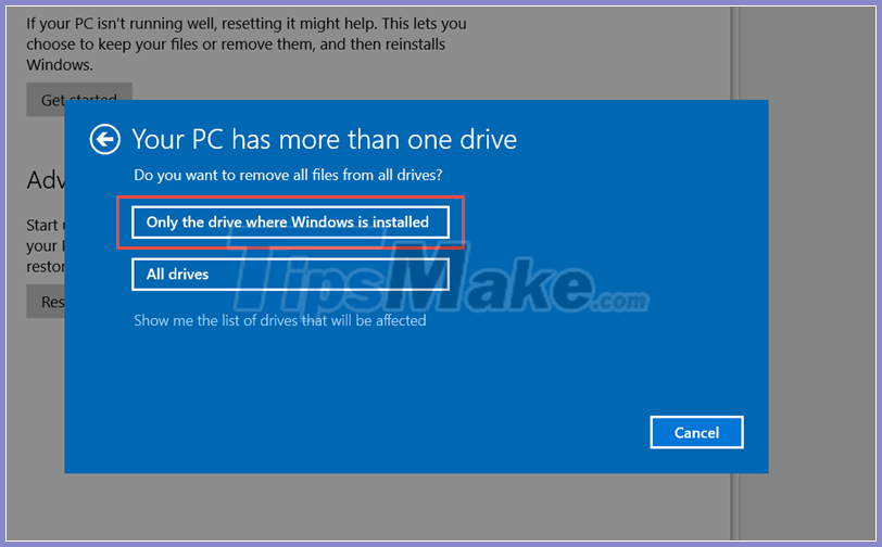 Instructions to restore Windows 10 to the newly installed state Picture 7