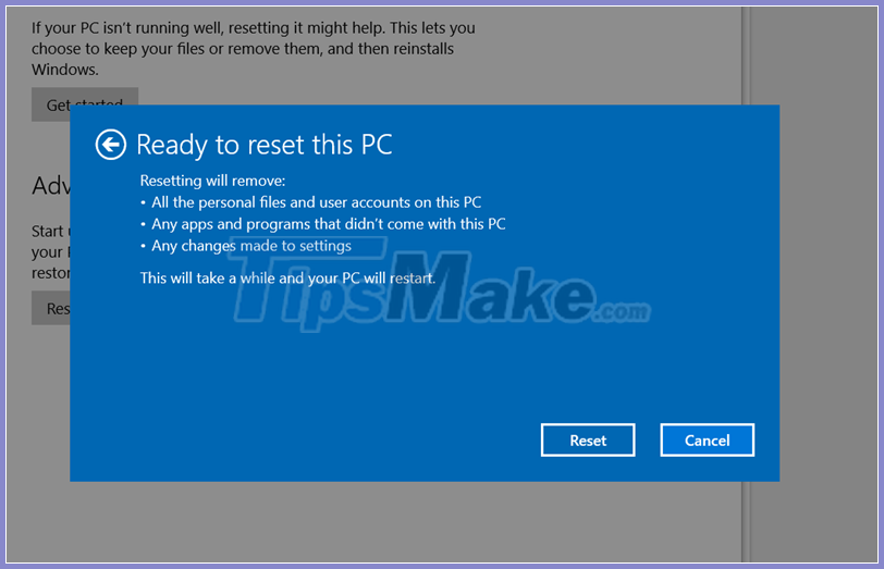 Instructions to restore Windows 10 to the newly installed state Picture 9