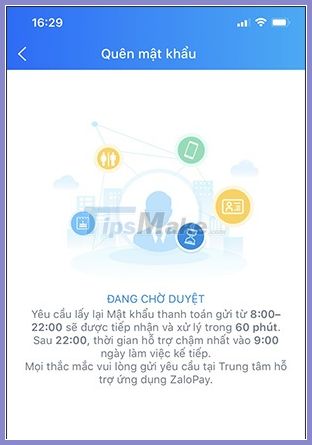 Instructions to retrieve password Zalo Pay Picture 5