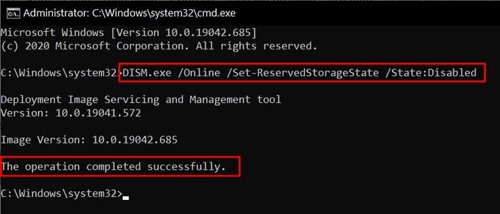 Instructions to turn off the Reserved Storage feature on Windows 10 Picture 13