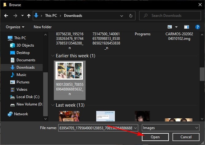 Manually set up pictures representing Folder on Windows 10 Picture 7