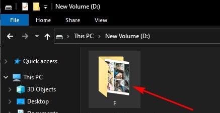 Manually set up pictures representing Folder on Windows 10 Picture 9