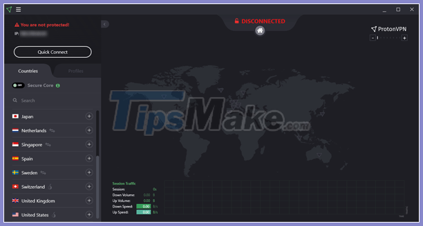 ProtonVPN - free VPN service that allows you to encrypt your Internet connection Picture 3