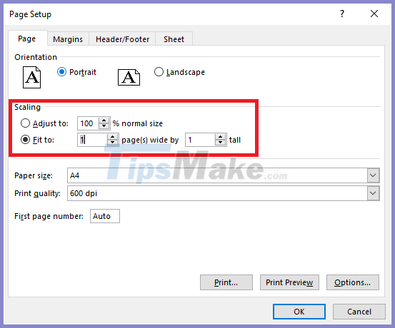 Show you how to align the printed Excel file with A4 paper Picture 8