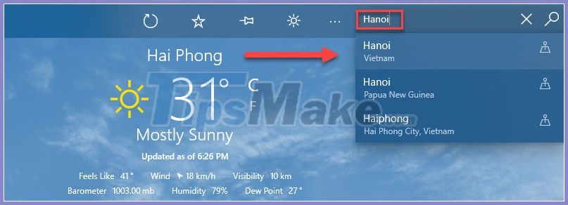 images 4 of View weather forecast on Windows 10 computer