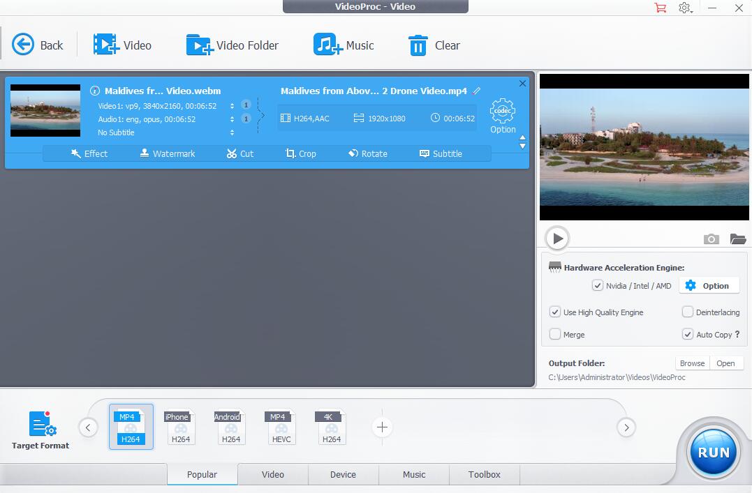 Picture 2 of Review: Process, Convert and Edit 4K Videos Fast with VideoProc