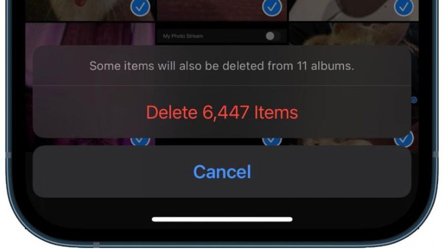 How to delete all photos stored on iPhone