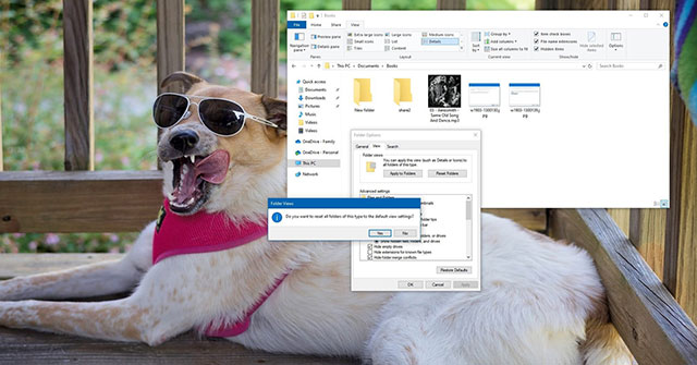 How to reset the default folder view settings in Windows 10