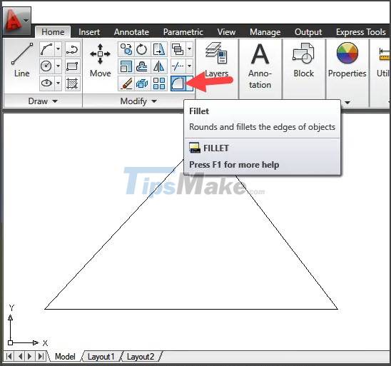 Cornering steps in AutoCAD trong Picture 5