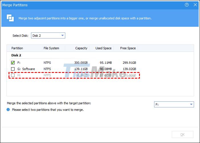 Fix errors can not merge hard drives, partitions on Windows Picture 2