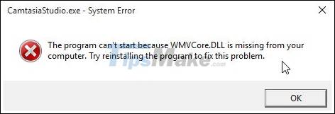 Fixed Unknown Error and WMVcore.DLL is Missing on Camtasia Picture 2